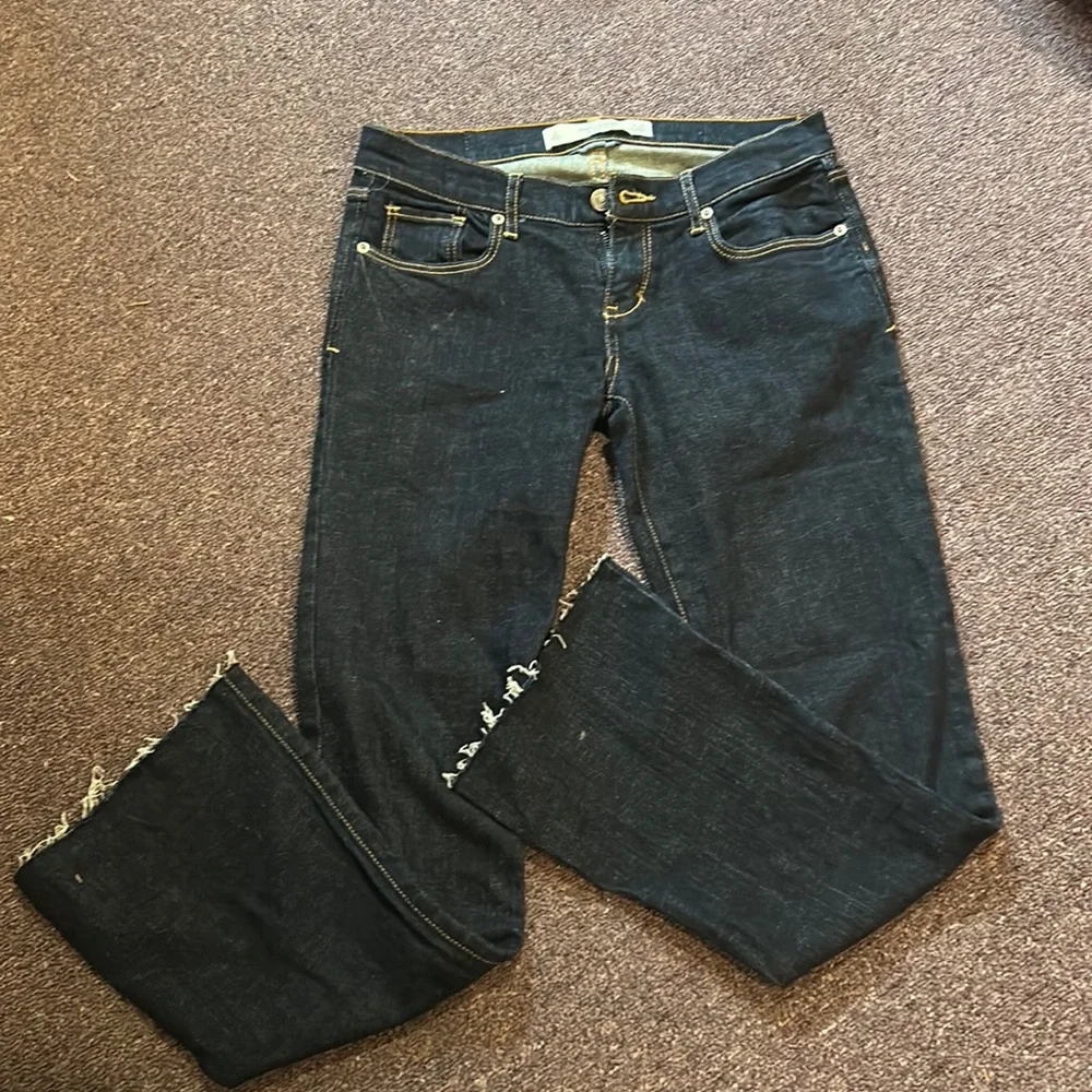 Abercrombie Low Rise Dark Wash Flare Jeans - Picture 1 of 3